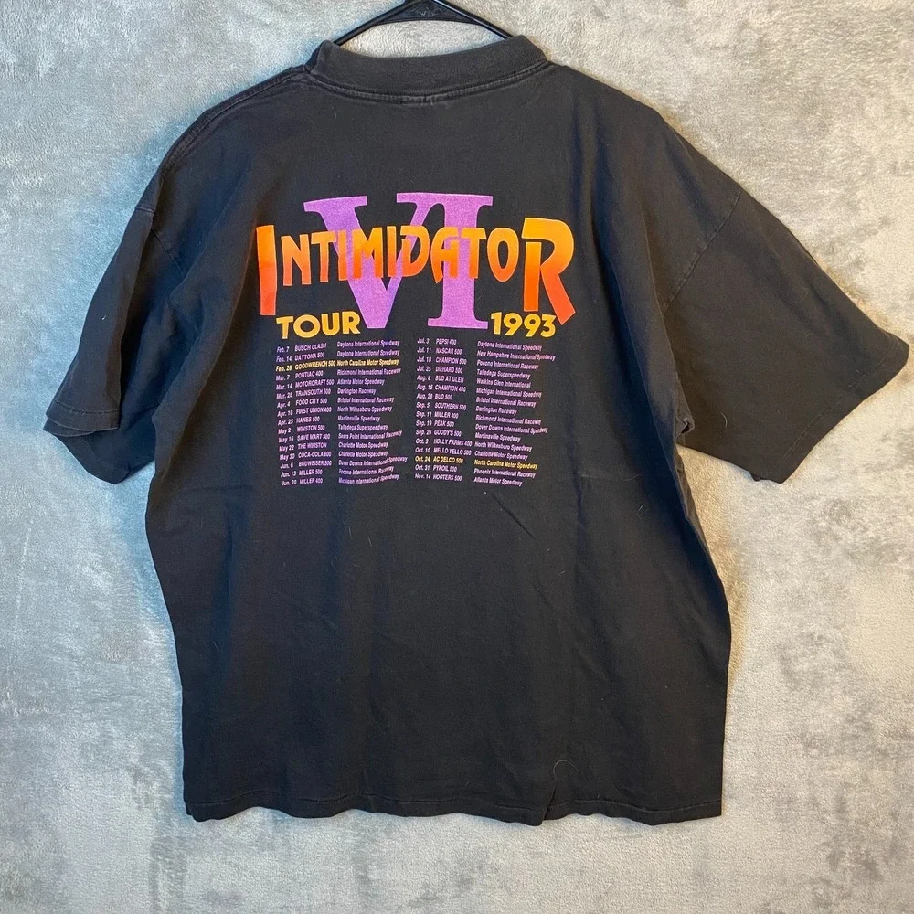 Vintage Dale Earnhardt Intimidator VI Tour 1993 NASCAR Shirt 2XL USA Black